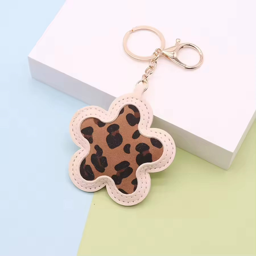 Leopard Print Flower Bag Charm