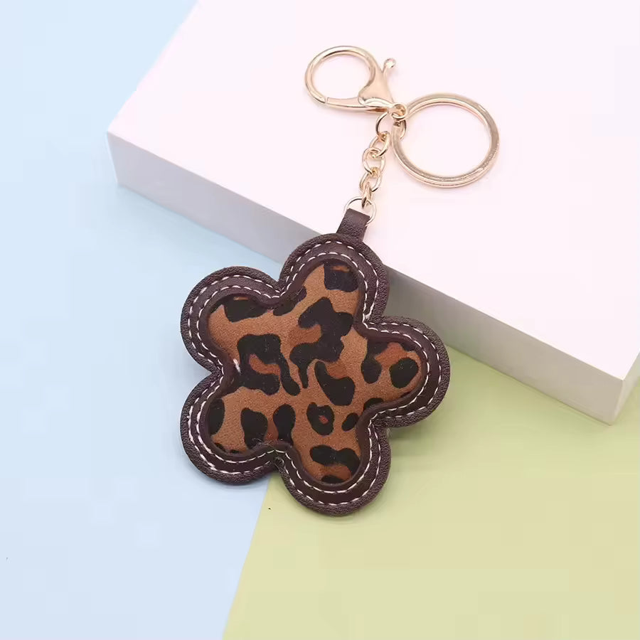 Leopard Print Flower Bag Charm