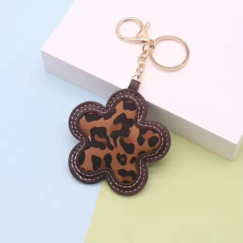 Leopard Print Flower Bag Charm